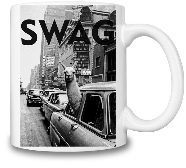 SWAG Llama In New York City Cab Coffee Mug
